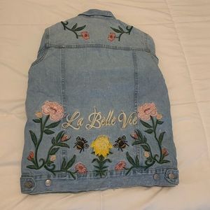 H&M Floral Jean Jacket
